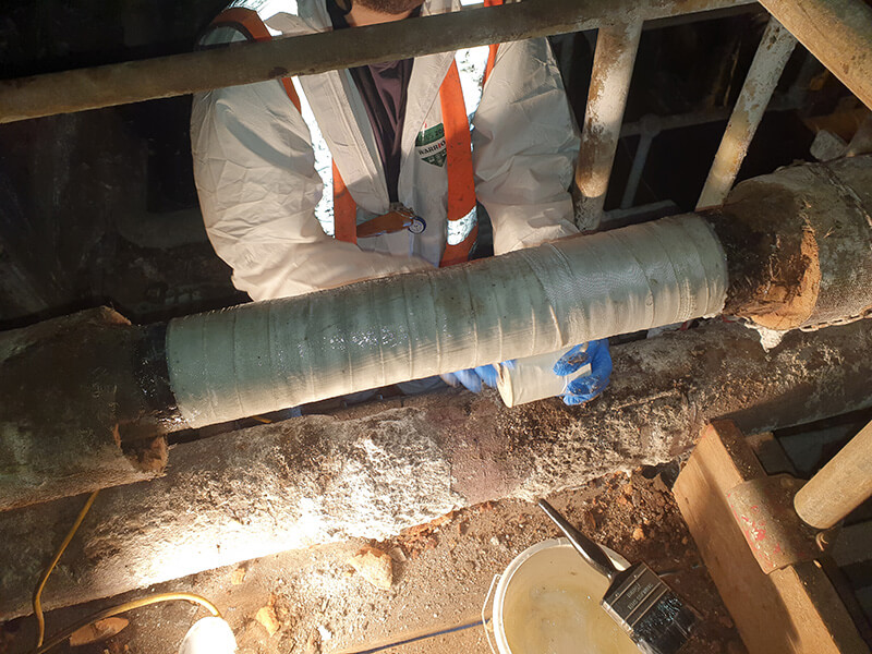 Pipe wrap to steam line