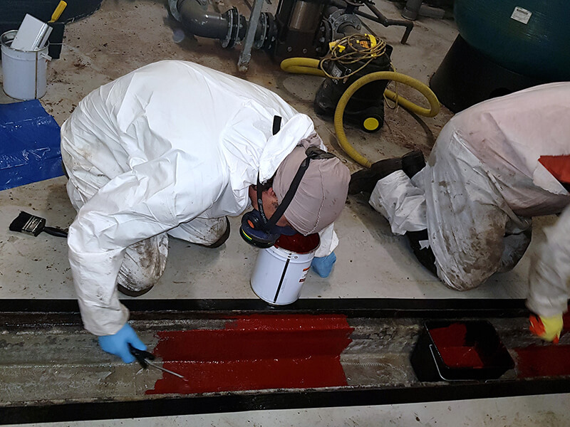 Chemical Resitant Coating to Gulley